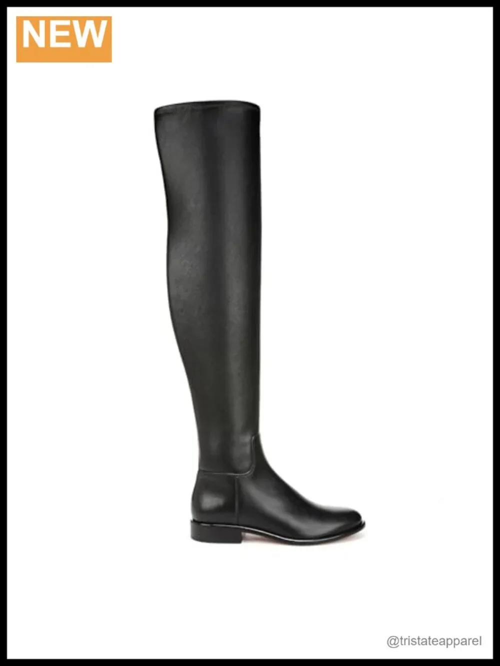 Vince Cody Leather Over-the-Knee Boots Round Toe Stacked Heel Zip